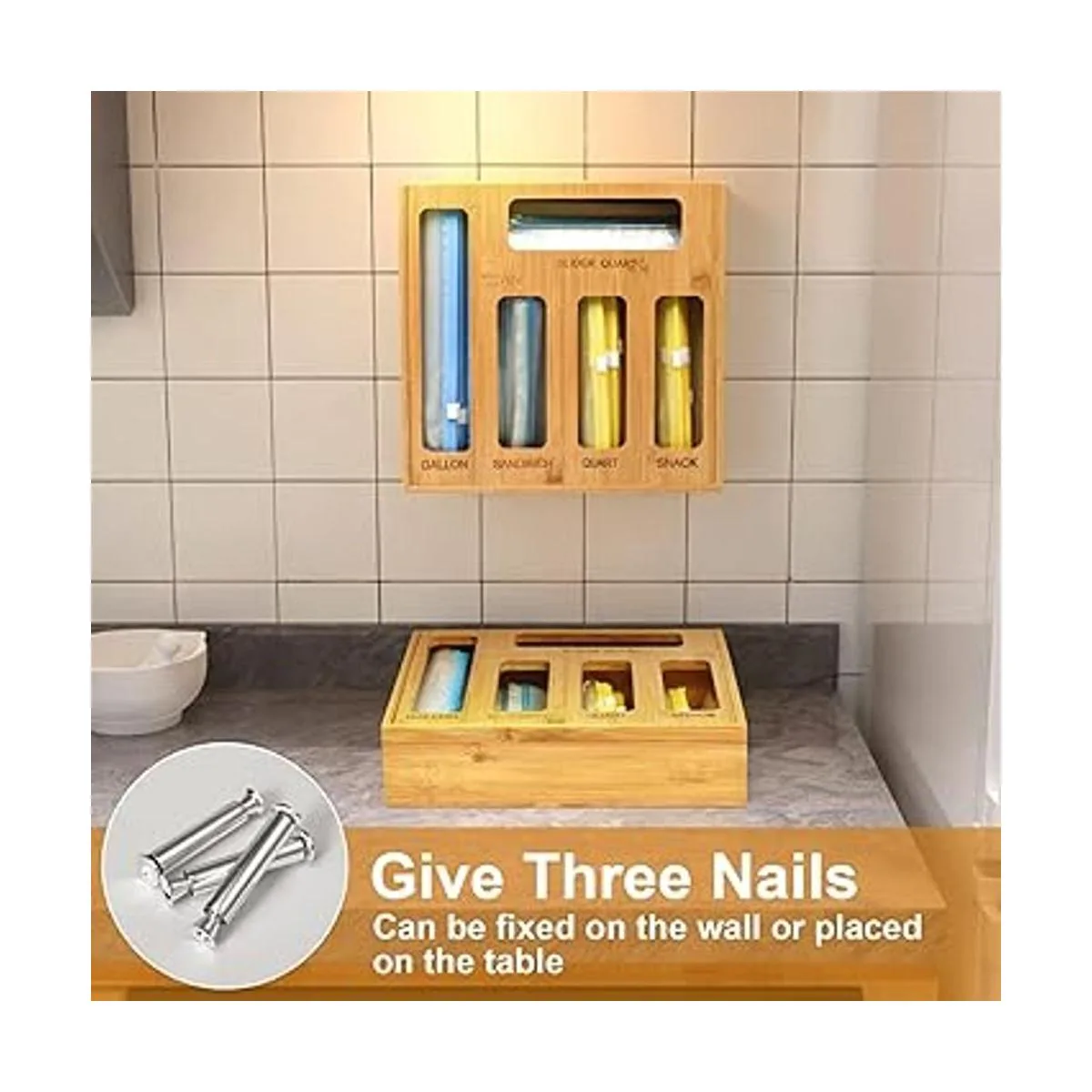 DUJEN Organizador de almacenamiento de bolsas de_6