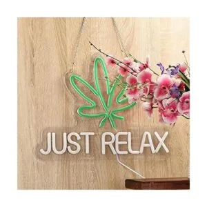 Roouneon Letrero de neón Just Relax con luces LED de neón_4