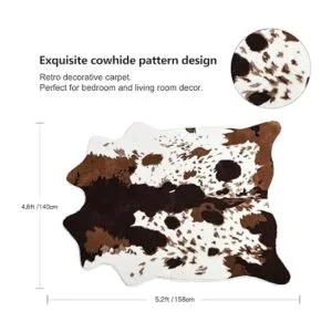 Acapet Alfombras de piel de vaca con estampado de vaca de_2