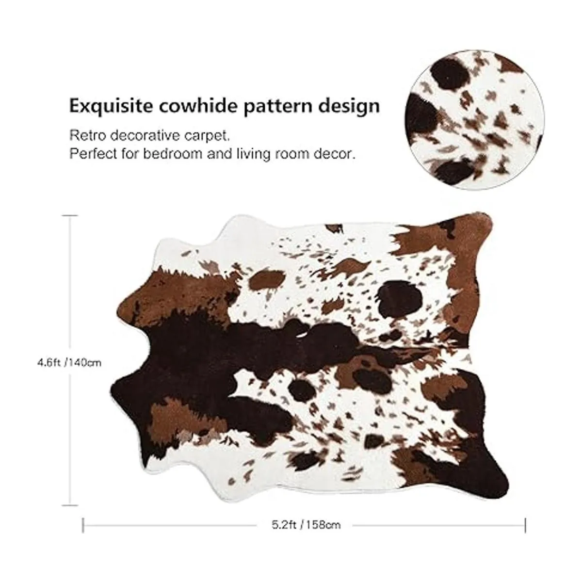 Acapet Alfombras de piel de vaca con estampado de vaca de_2