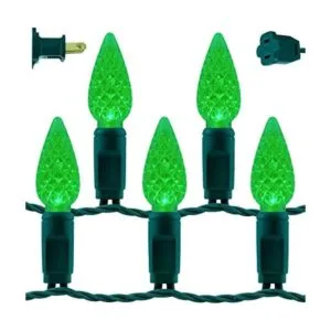 YULETIME Luces LED de Navidad verdes C6 33 pies 100_1