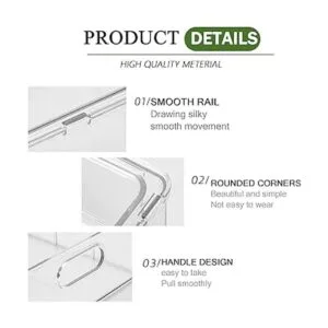 Paquete de 2 cubos organizadores de refrigerador con cajón_5