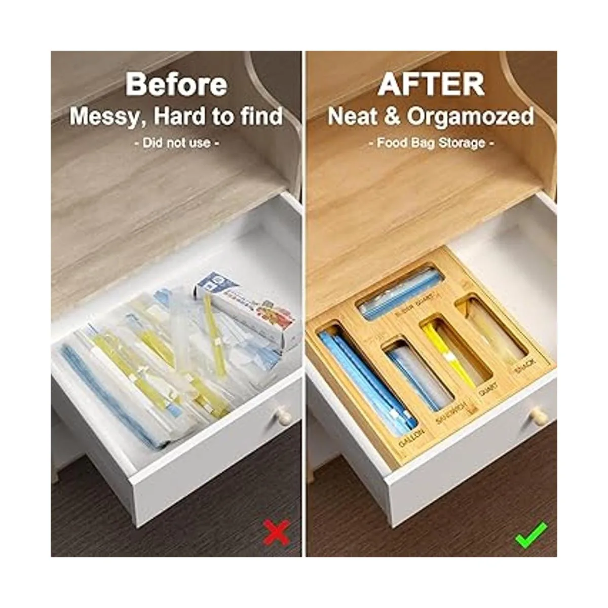 DUJEN Organizador de almacenamiento de bolsas de_2