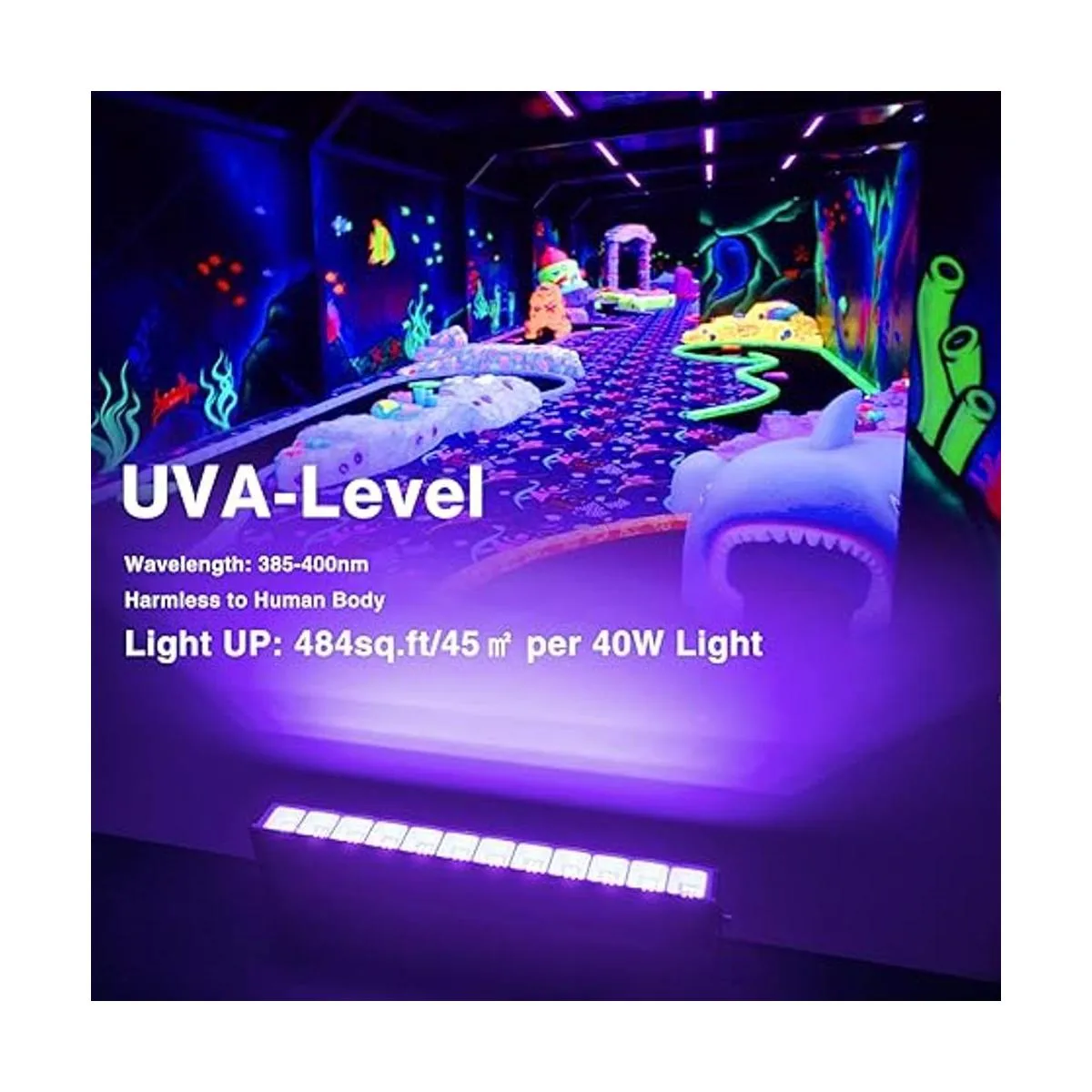 Atfoyer 3 barras de luz LED negra de 40 W luces negras_2