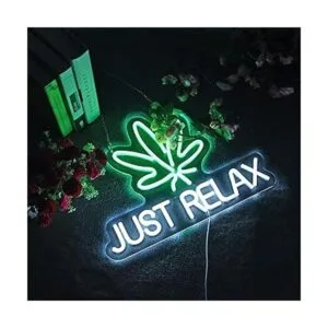 Roouneon Letrero de neón Just Relax con luces LED de neón_1