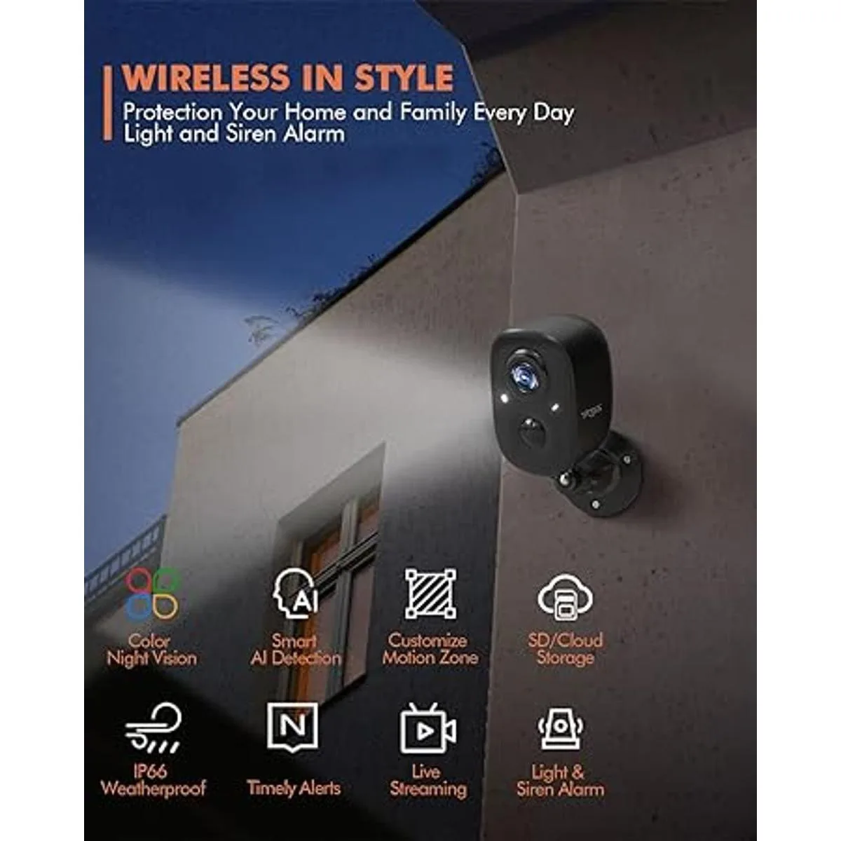 Dzees Cámara de seguridad inalámbrica para exteriores_2