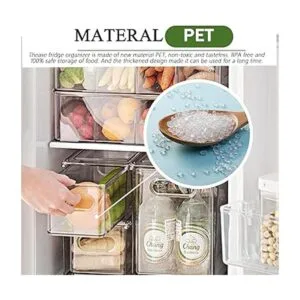 Paquete de 2 cubos organizadores de refrigerador con cajón_6