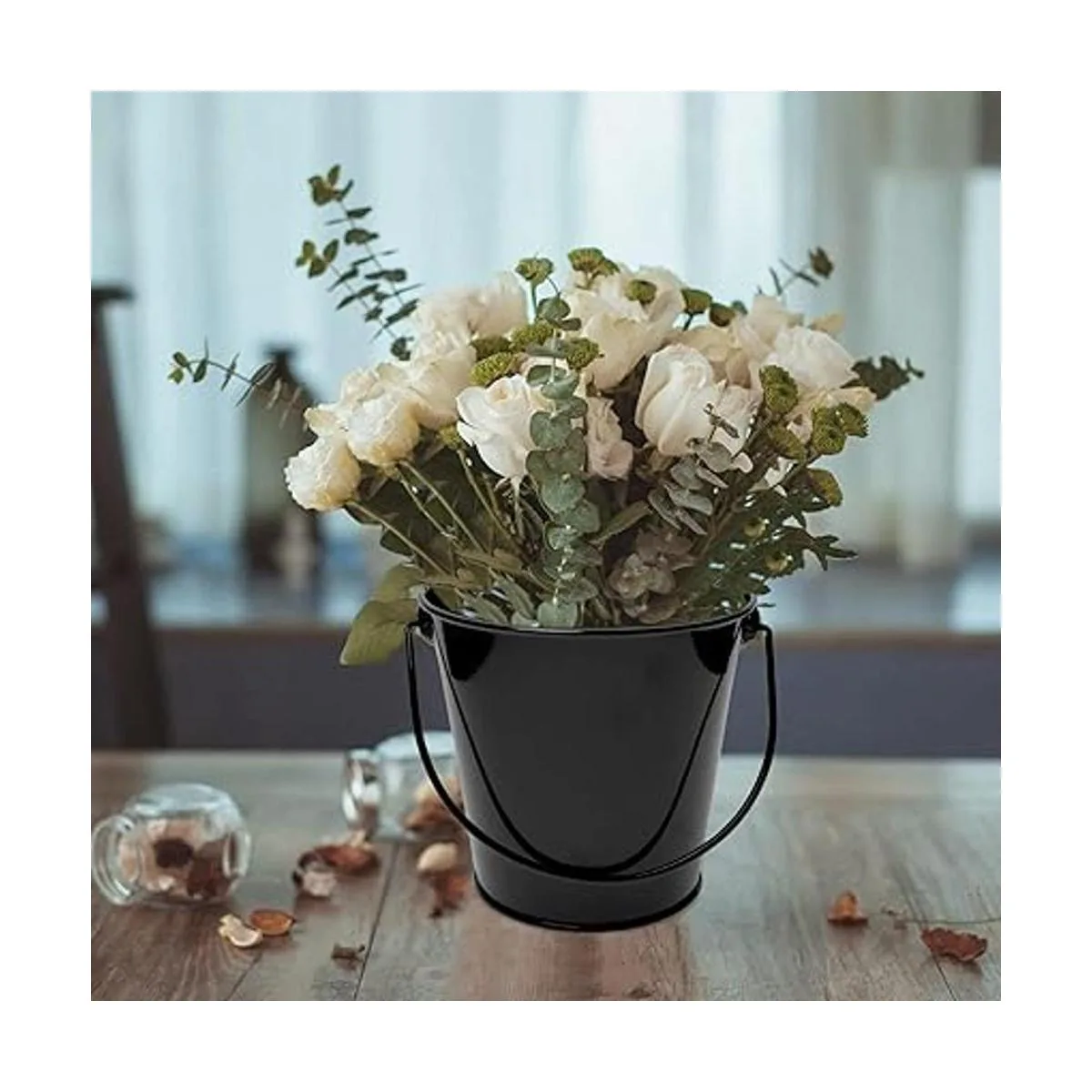 TAKMA Cubos de metal con asa paquete de 6 cubos de hierro_5