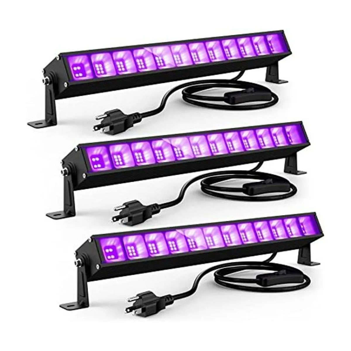 Atfoyer 3 barras de luz LED negra de 40 W luces negras_1