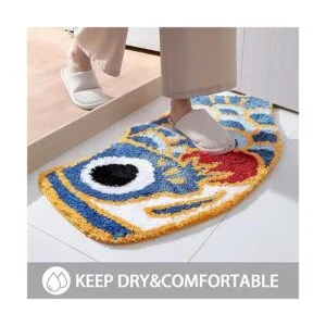 Feblilac Lindo tapete de baño de pez tapete de baño suave_4