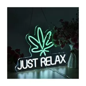 Roouneon Letrero de neón Just Relax con luces LED de neón_3