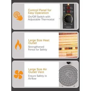 JASUN Calentador radiante eléctrico de calefacción rápida_4