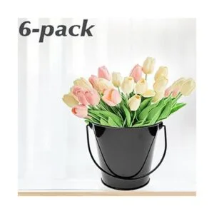 TAKMA Cubos de metal con asa paquete de 6 cubos de hierro_6