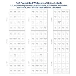 12 tarros cuadrados de especias de vidrio con tapas de_4