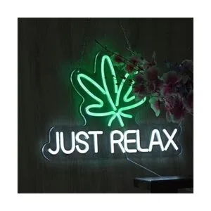 Roouneon Letrero de neón Just Relax con luces LED de neón_5