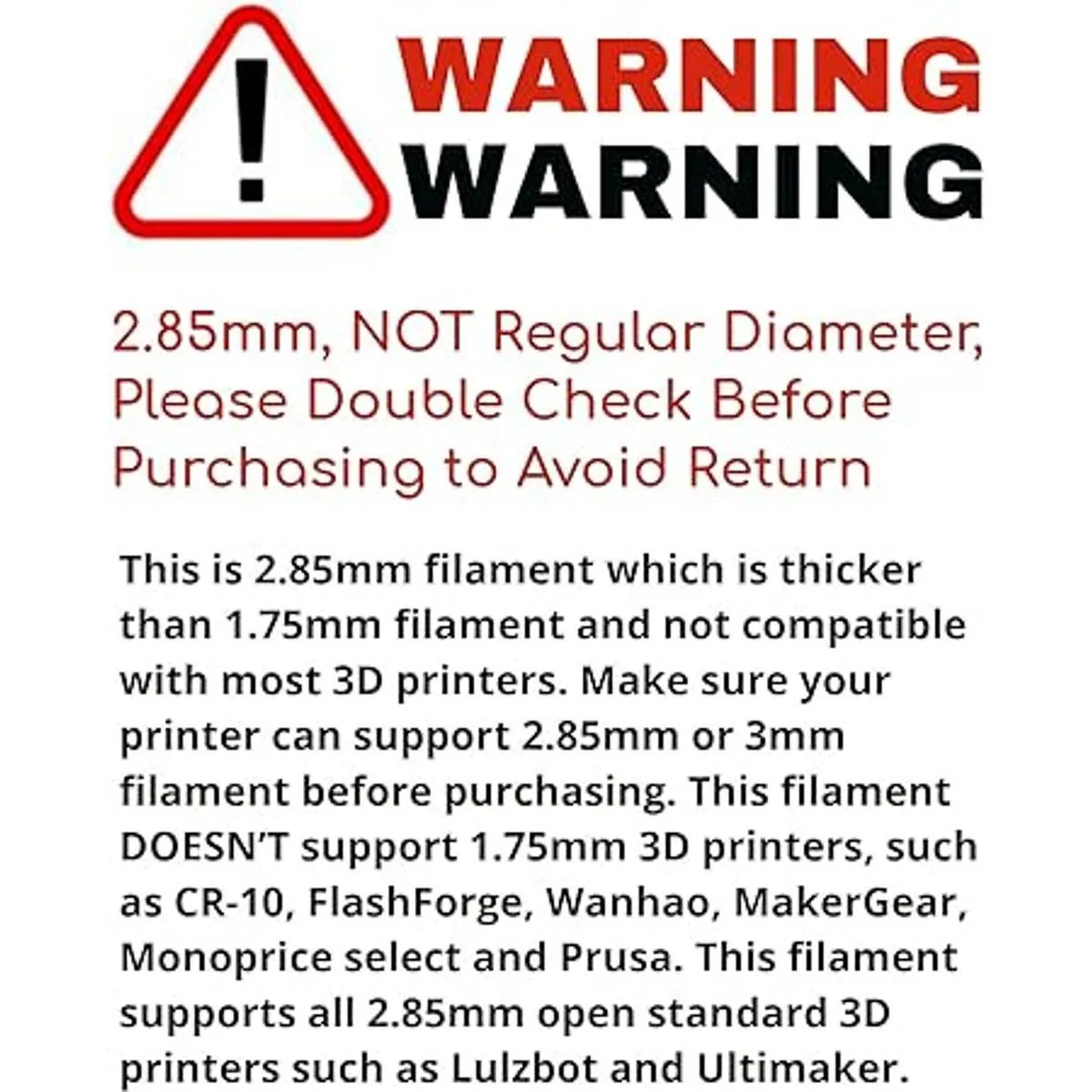 Filamento de impresora 3D de PLA resistente de 0.112 in_3