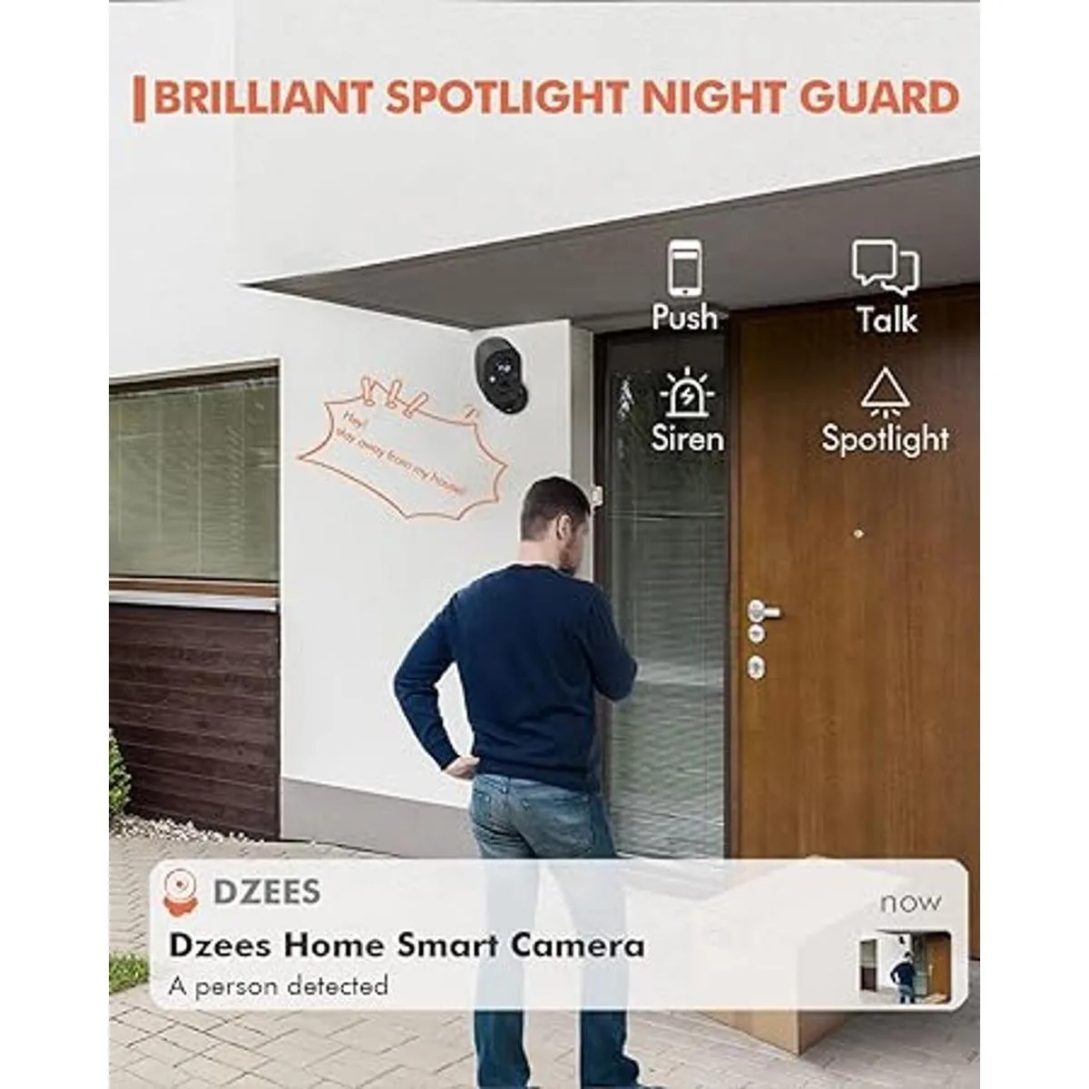Dzees Cámara de seguridad inalámbrica para exteriores_4