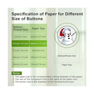 200 juegos de suministros de botones en blanco de 1.260 in_3