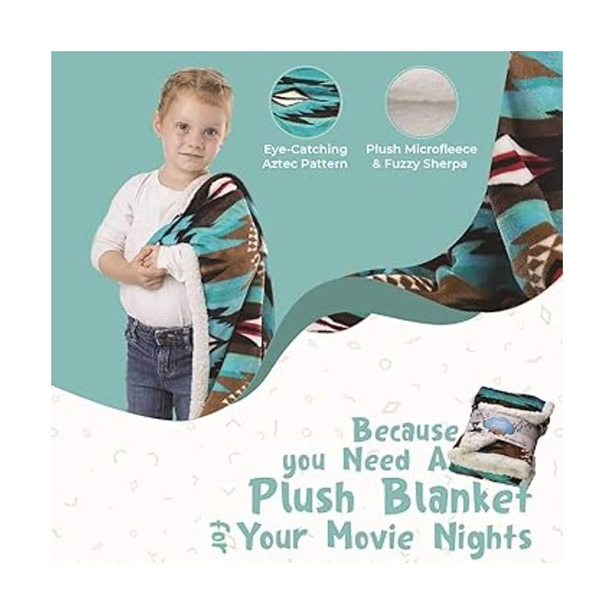 Manta de felpa suave Sherpa para bebé reversible con_3