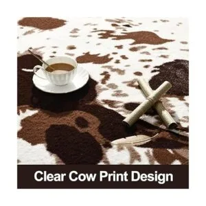 Acapet Alfombras de piel de vaca con estampado de vaca de_7