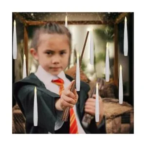 Leejec 20 velas flotantes sin llama con varita mágica luz_2