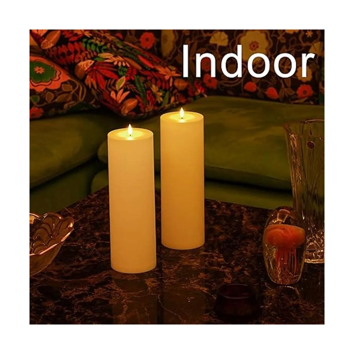 Velas LED grandes sin llama para exteriores velas de_3