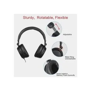 SIMOLIO Auriculares de cable largo para TV y PC con_2