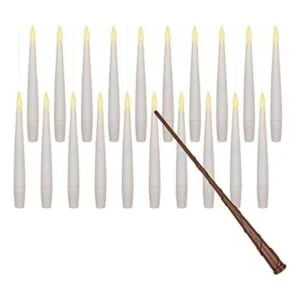 Leejec 20 velas flotantes sin llama con varita mágica luz_1