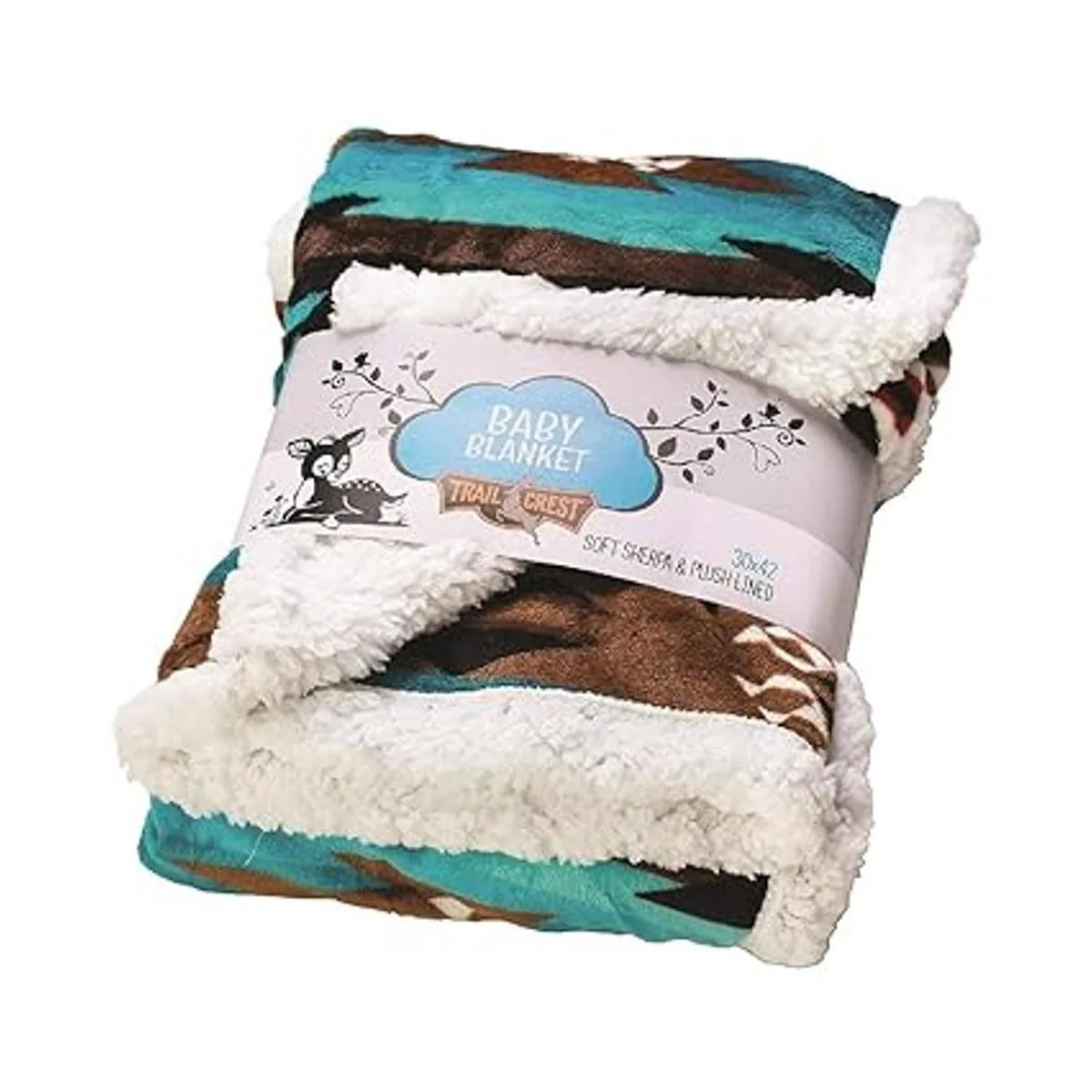 Manta de felpa suave Sherpa para bebé reversible con_1