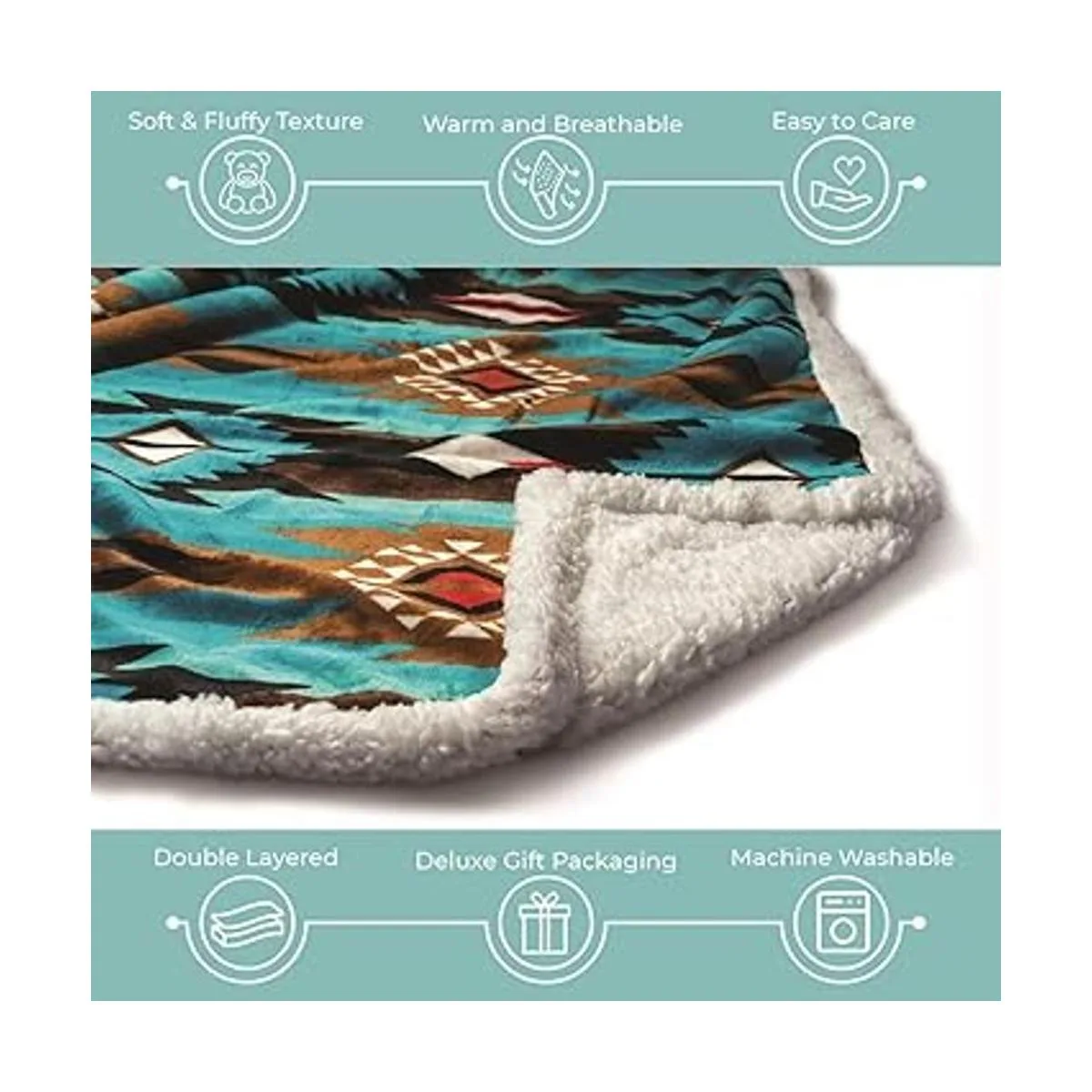 Manta de felpa suave Sherpa para bebé reversible con_2