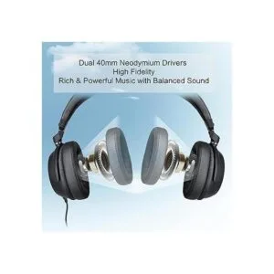 SIMOLIO Auriculares de cable largo para TV y PC con_4