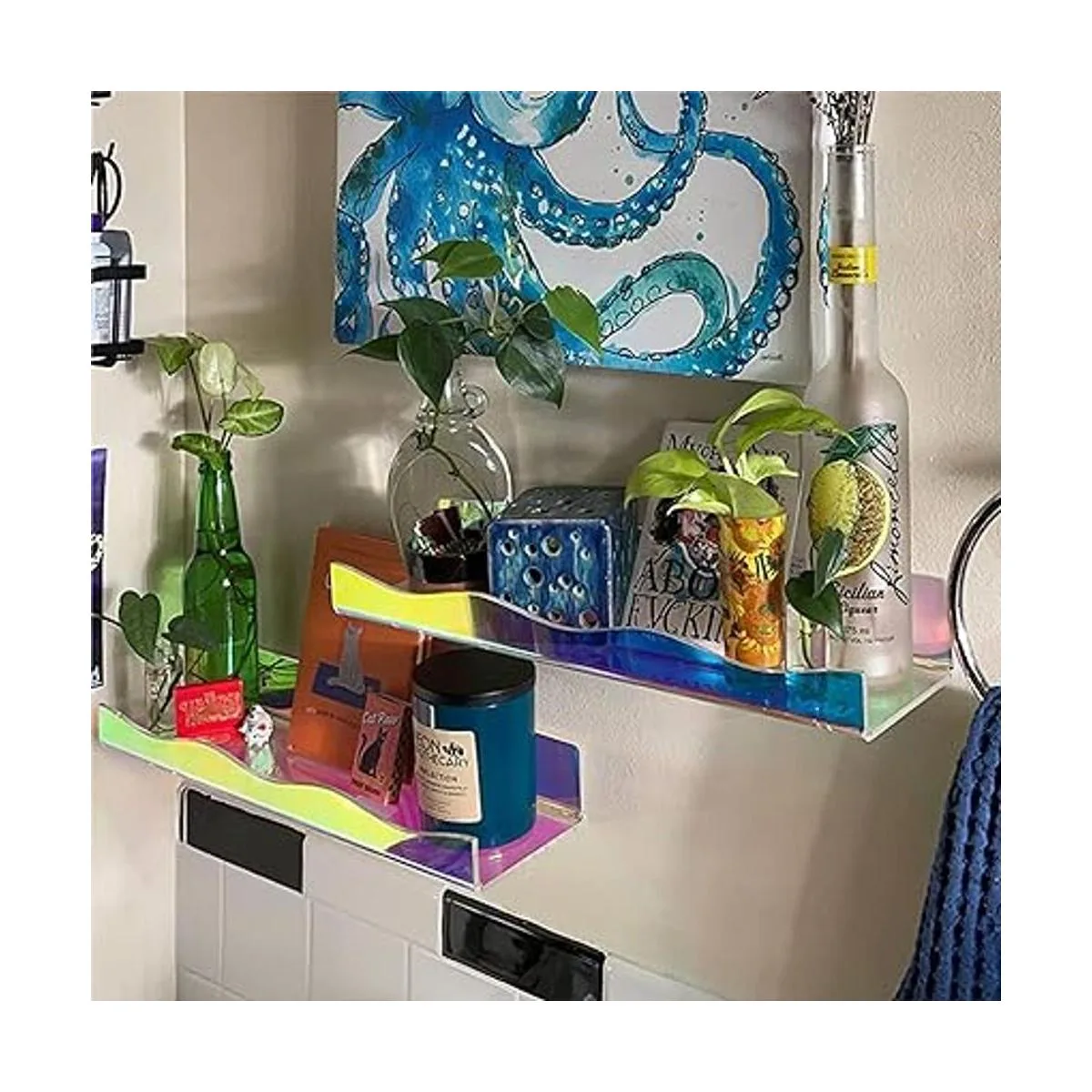 YMVV Estante flotante grande de acrílico transparente_5