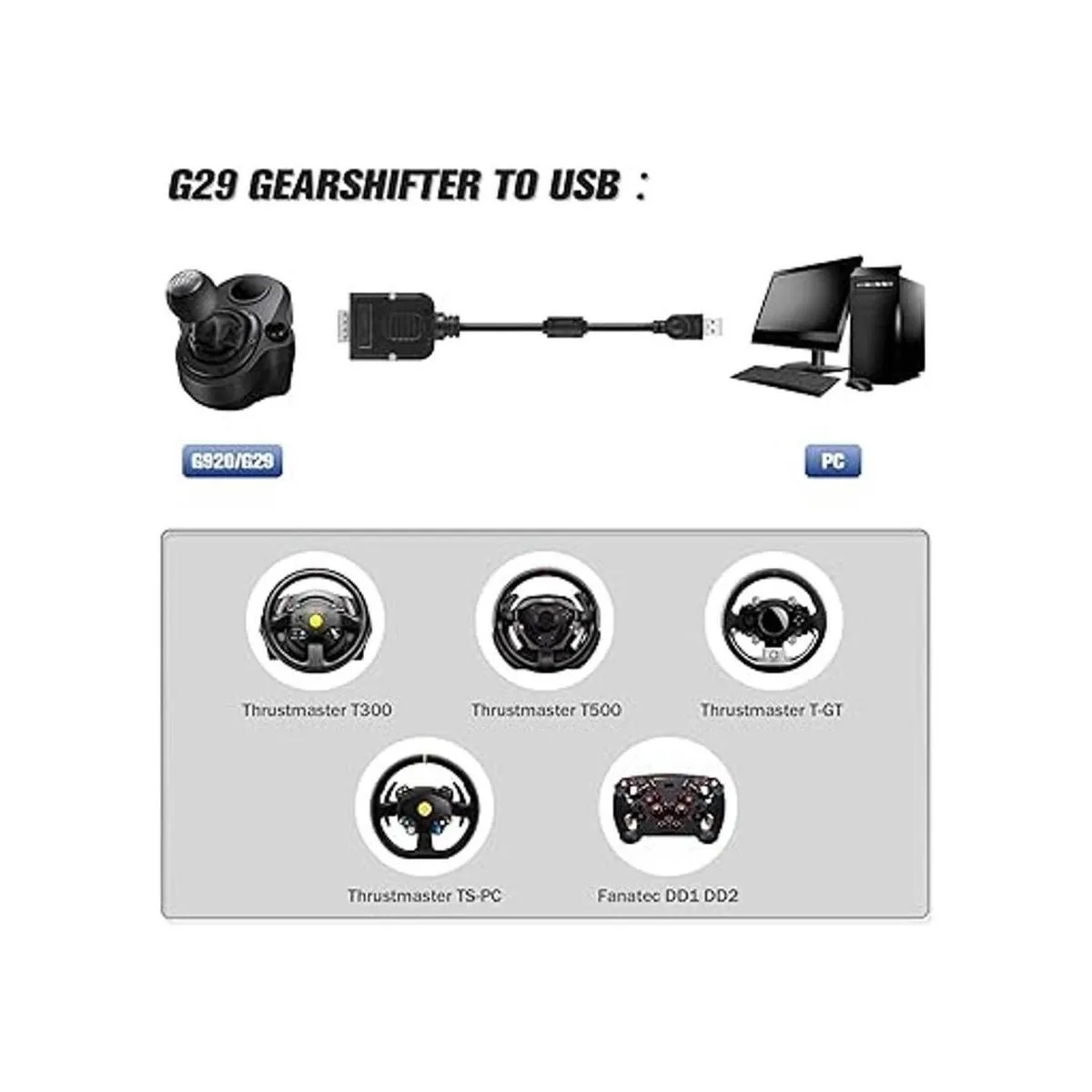 para Logitech G29 Gearshift to USB Cable Adaptador_4