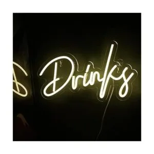 Letras de bebidas con luz de neón blanca cálida letreros_6