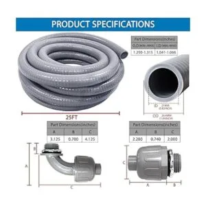 Kit de conductos eléctricos de 34 pulgadas de 25 pies_5