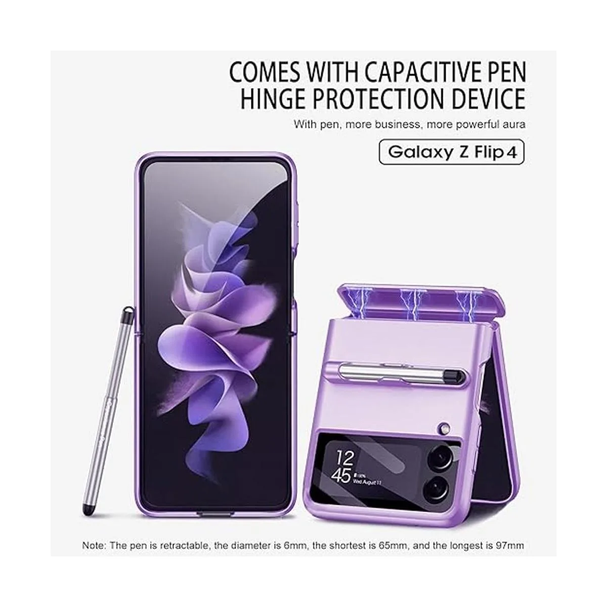 COCOING Funda para Samsung Galaxy Z Flip 4 con lápiz_3