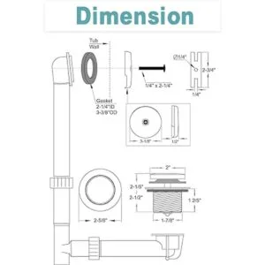 BESTILL Placa de drenaje y desbordamiento de bañera con_7