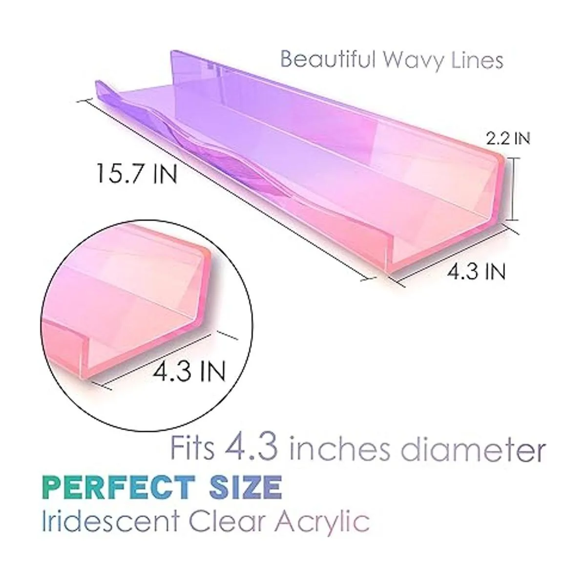 YMVV Estante flotante grande de acrílico transparente_2