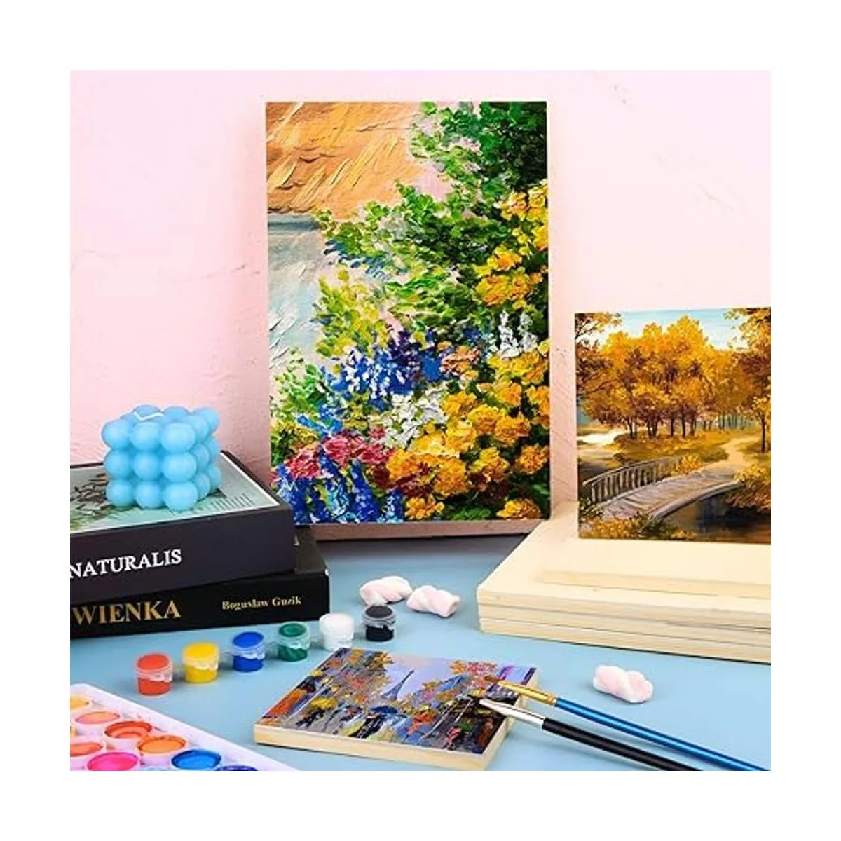 Paquete de 18 paneles de lienzo de madera sin terminar_6