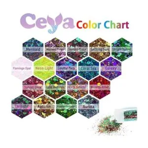 Ceya Juego de purpurina gruesa camaleón de 18 colores 6.3_3