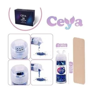 Ceya Juego de purpurina gruesa holográfica de 28 colores_5