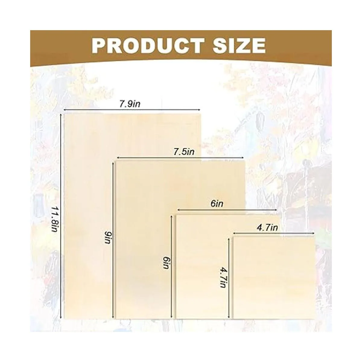 Paquete de 18 paneles de lienzo de madera sin terminar_3