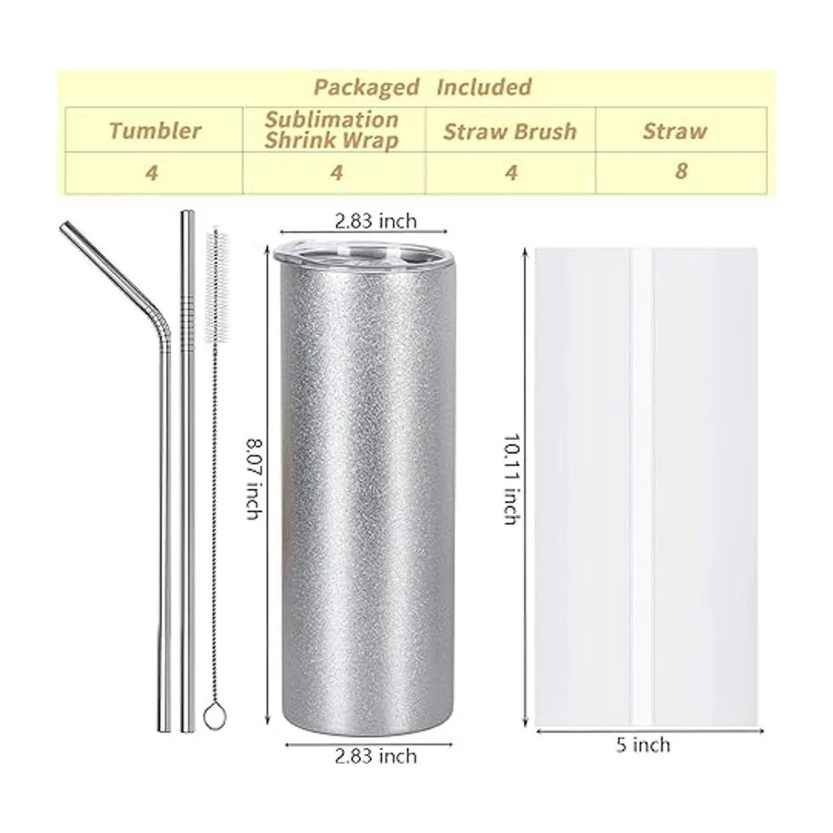 Wzaytia Vasos de sublimación con purpurina de 20 onzas_5