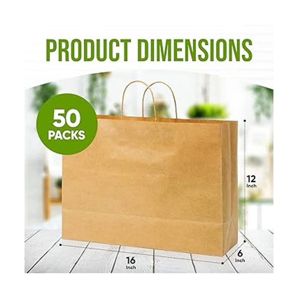 Tobvory Bolsas de papel kraft de 16 x 6 x 12 pulgadas_2