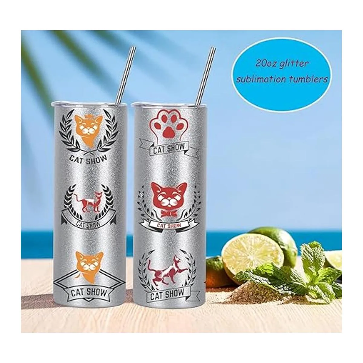 Wzaytia Vasos de sublimación con purpurina de 20 onzas_3