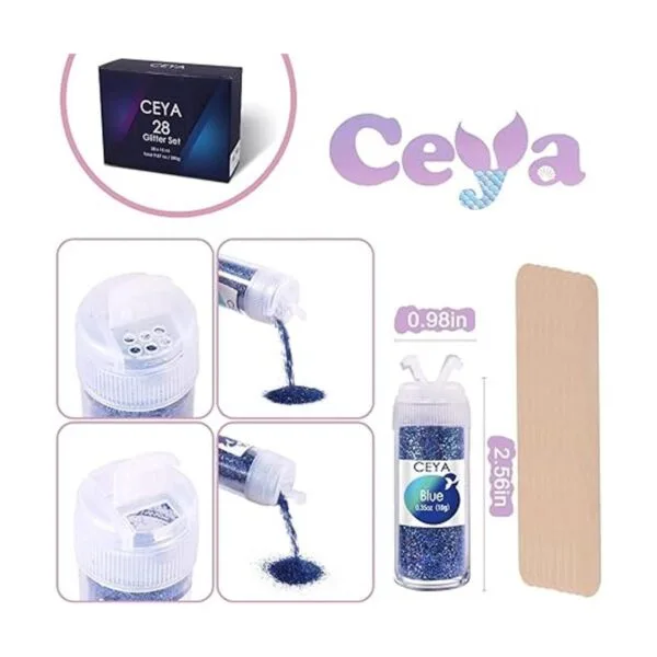 Ceya Juego de polvos holográficos ultra finos con_5