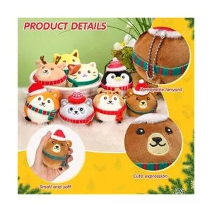 8 juguetes de peluche suaves de Navidad adornos de_6