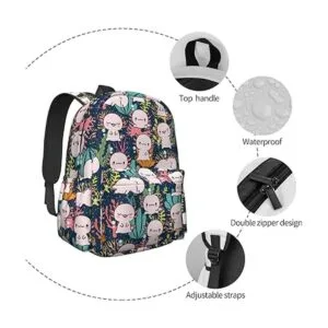 MISOLAXI Axolotl Sea Weed Aquarium Mochila grande para_5