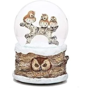 Globo de nieve musical de 3.937 in con diseño de búhos de_1
