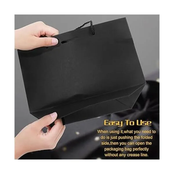 Paquete de 36 bolsas de regalo negras con asas bolsas de_4